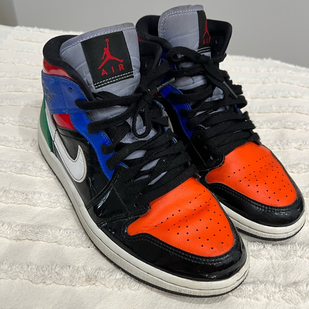 Nike Air Jordan 1 Mid SE Multi Patent Leather Women's Size 7.5